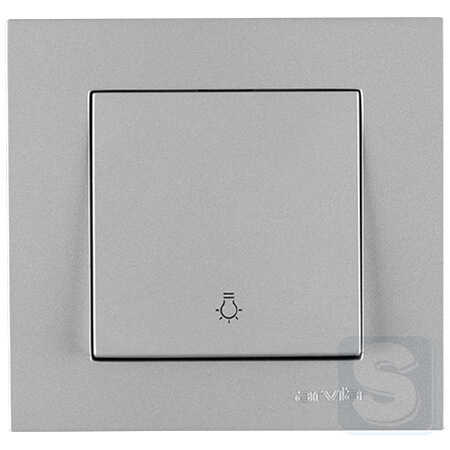 Вимикач одноклавішний КНОПОЧНИЙ Arvia Electric KAREN Срібло (20 03 2000 205)